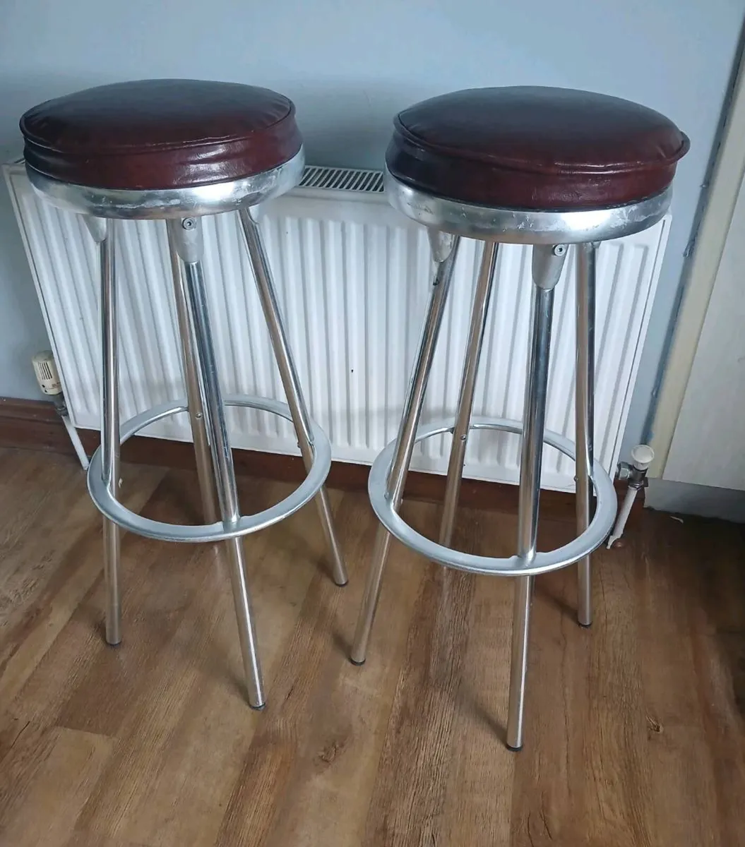 Vintage industrial stools  x 2 - Image 1