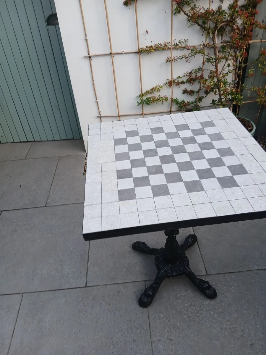 Chess Pedestal  Castiron Base Garden Table - Image 4