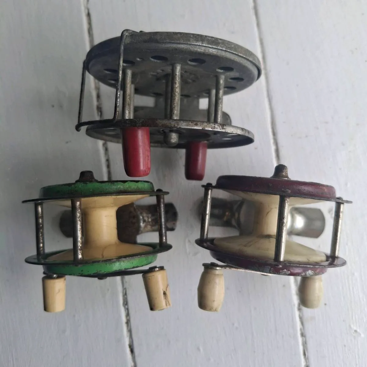 3 Vintage Metal Fishing Reels - Image 3