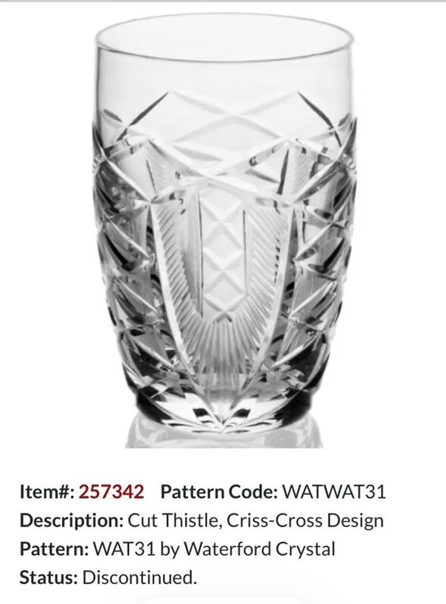 Four Rare Waterford Crystal WAT31 Pattern Glasses - Image 4