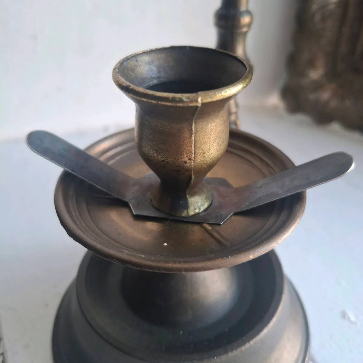 Victorian Brass Chamberstick Candle Holder - Image 3