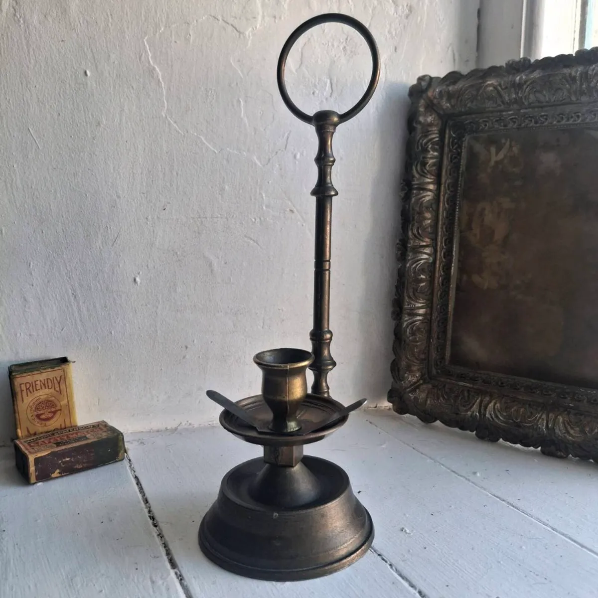 Victorian Brass Chamberstick Candle Holder - Image 1