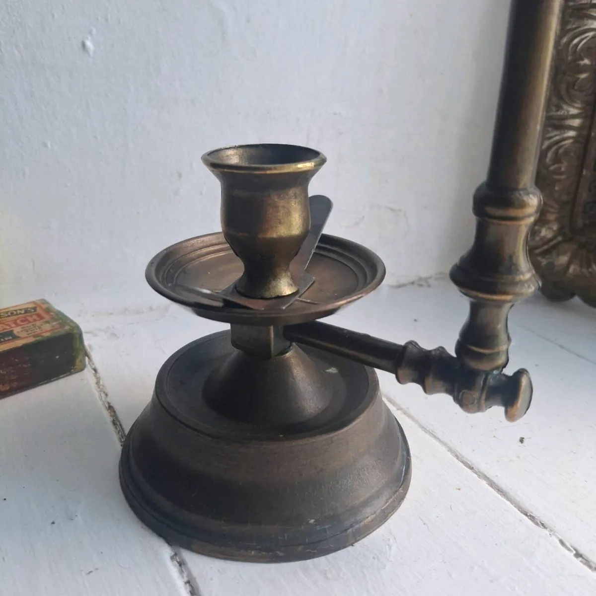 Victorian Brass Chamberstick Candle Holder - Image 2