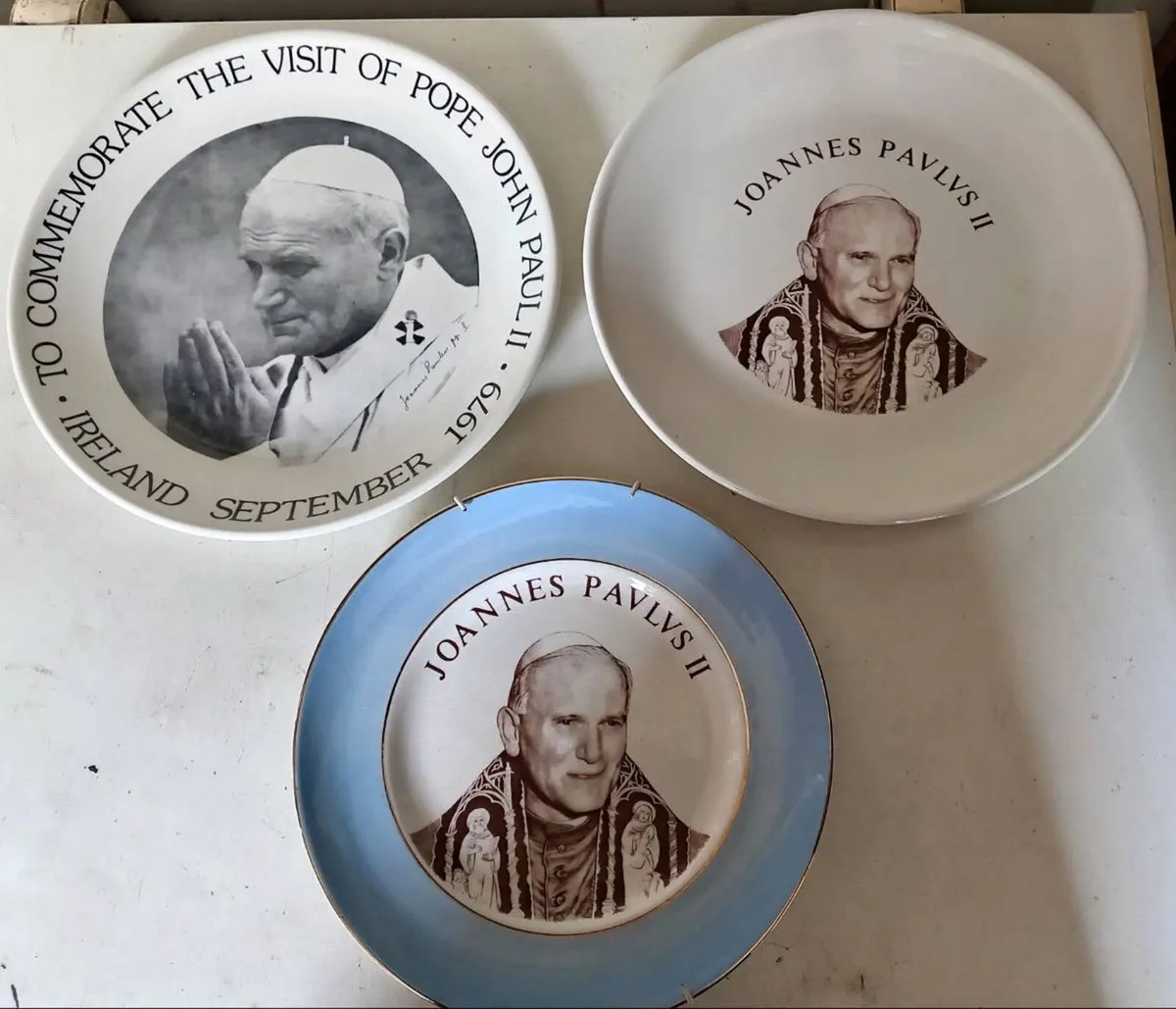 Three Pope John Paul Commemorative Plates - Image 1