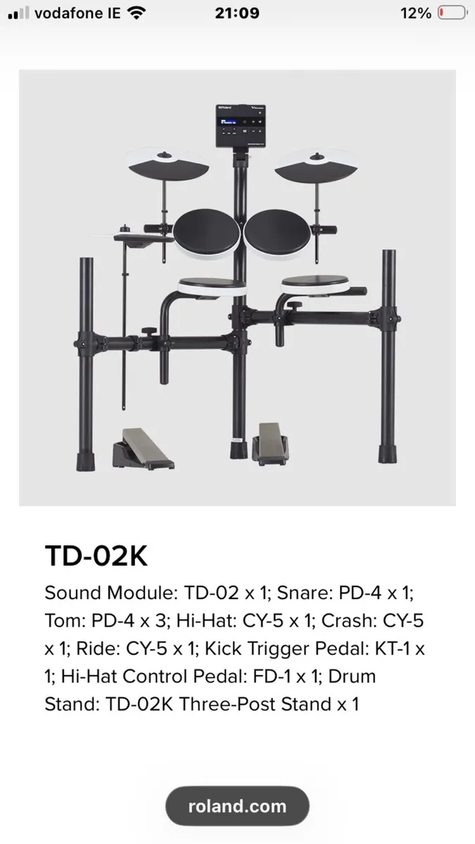 Roland v drums TD-02K - Image 1