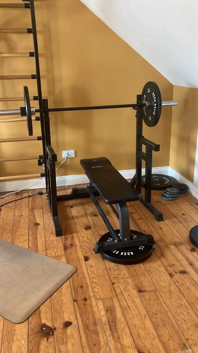 Weights bench, Swedish ladder / wall bars, gym - Image 1