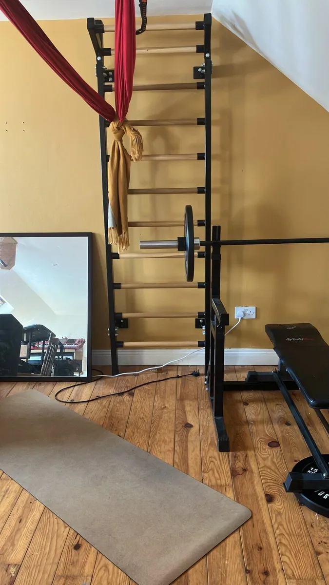 Weights bench, Swedish ladder / wall bars, gym - Image 2