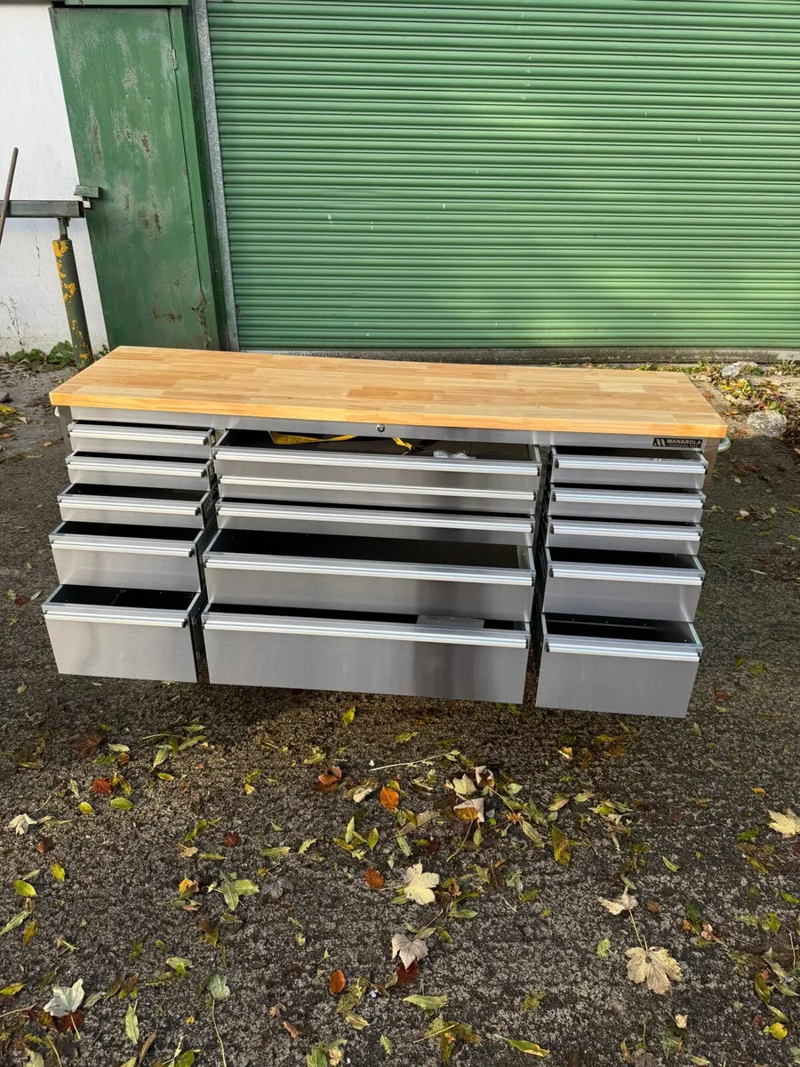 Manarola 72″ 15 Drawer Stainless Steel Tool Cabine - Image 3