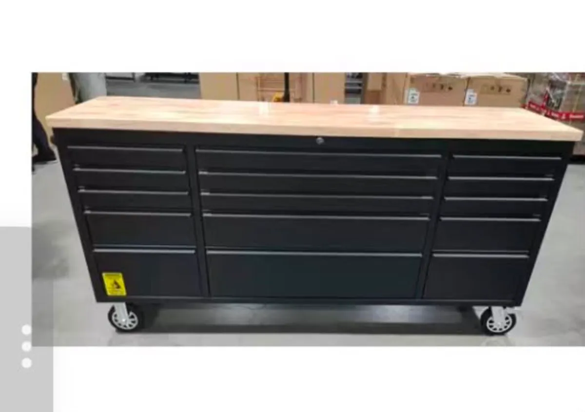 Manarola 72″ 15 Drawer Stainless Steel Tool Cabine - Image 4