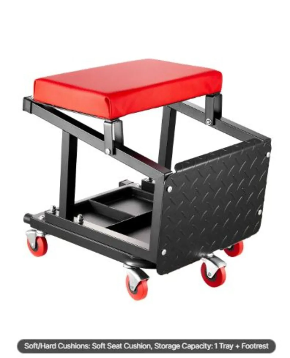 Mechanic Stool, 300 lbs Capacity Garage Seat/Work - Image 1