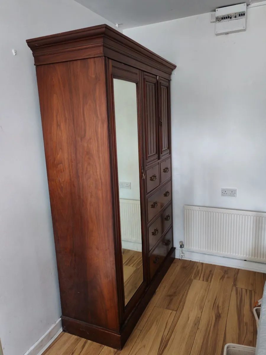 Antique Mahogany Compactum Wardrobe - Image 1