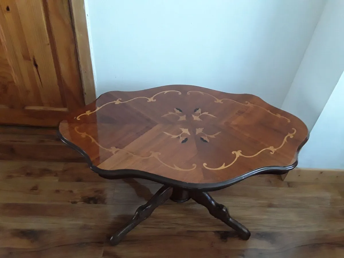 Large coffee table walnut inlay - Image 3