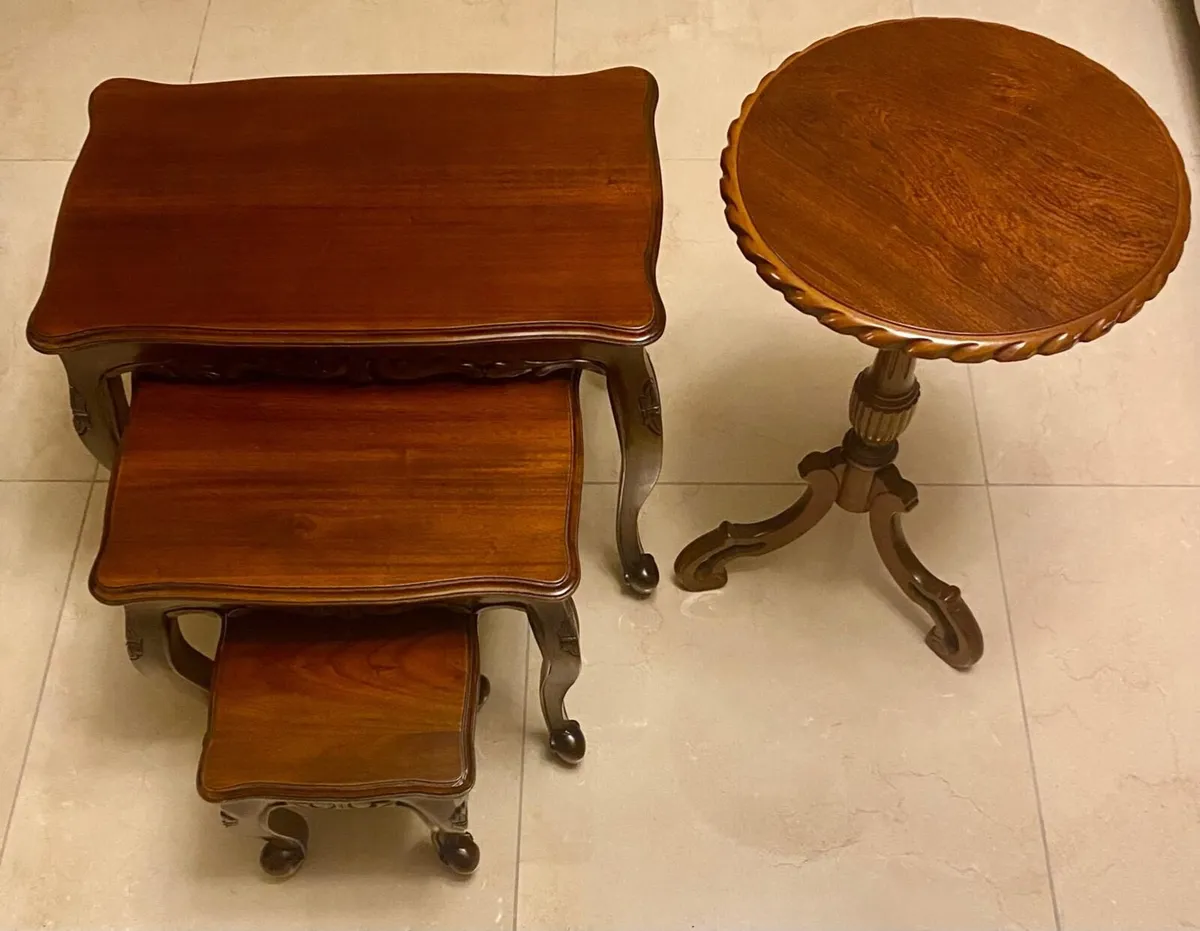 Nest of Mahogany Tables & Occasional Table - Image 1