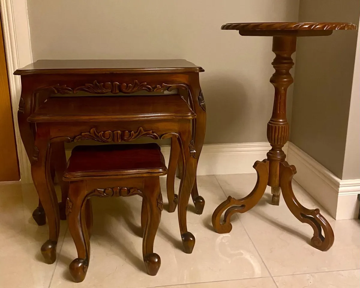 Nest of Mahogany Tables & Occasional Table - Image 2