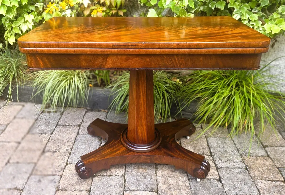 Victorian Fold Over Card Table- Circa 1860 - Image 1