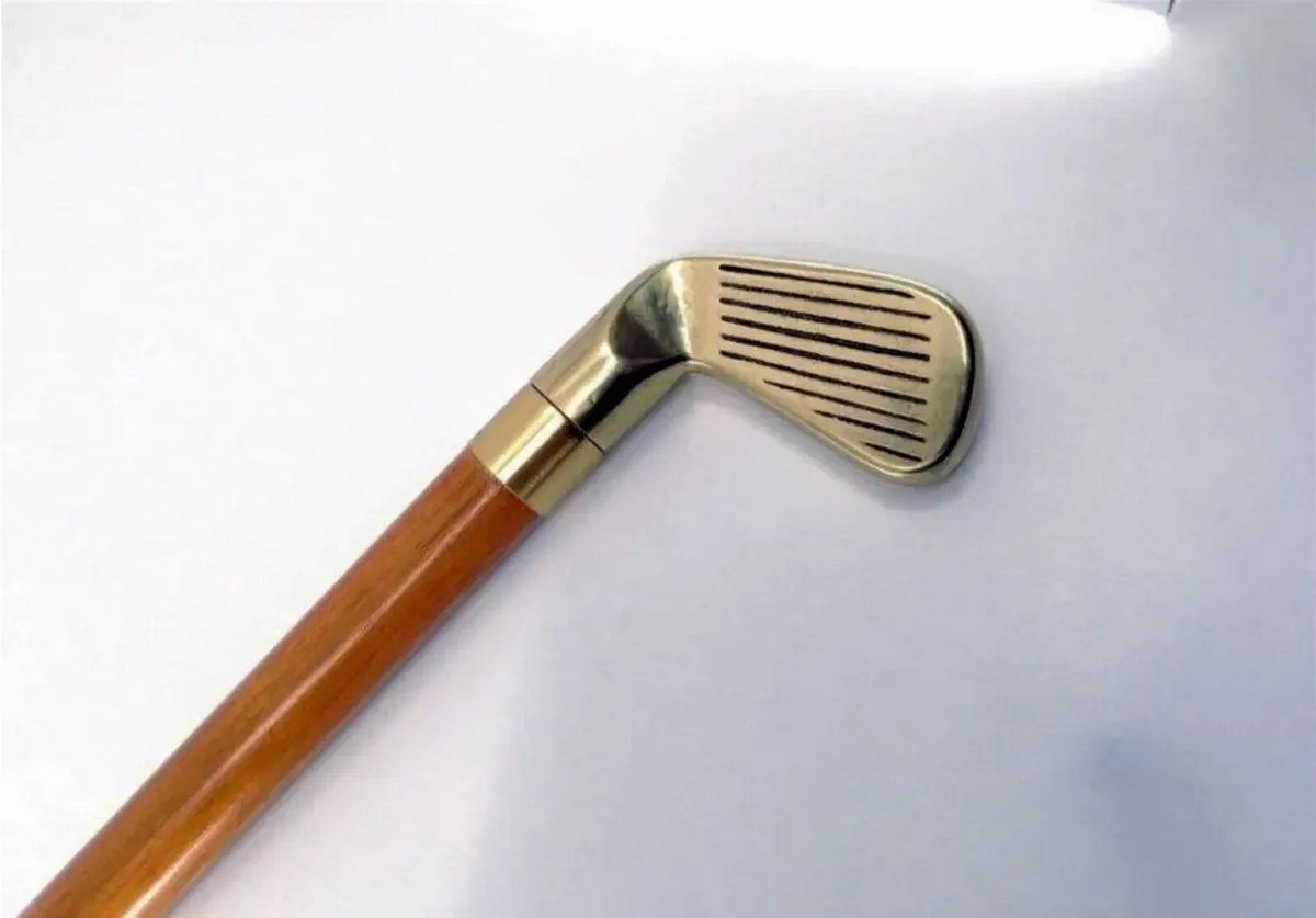 Vintage Golf Club Walking Stick with Hidden Flask - Image 1