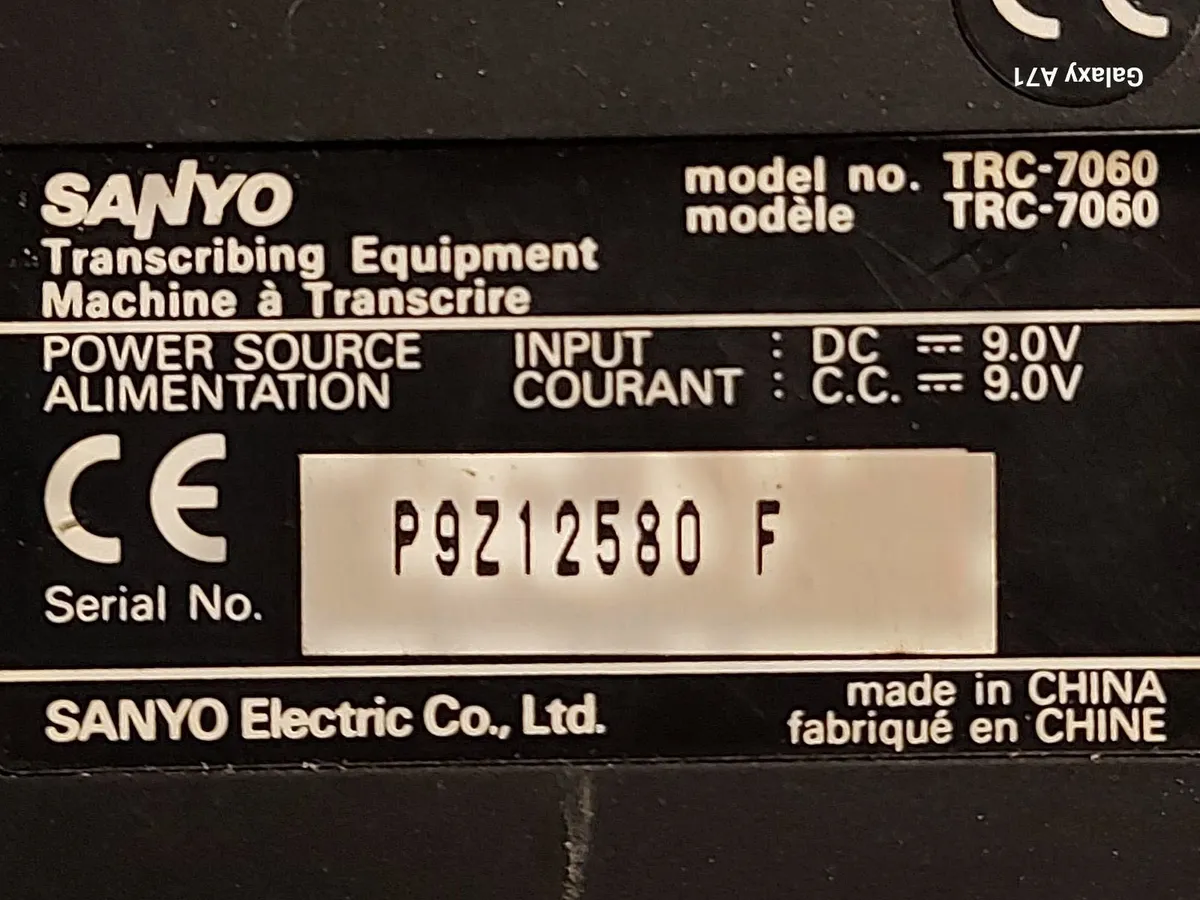 SANYO Dictaphone Tape Recorder Player, TRC-7060 - Image 3