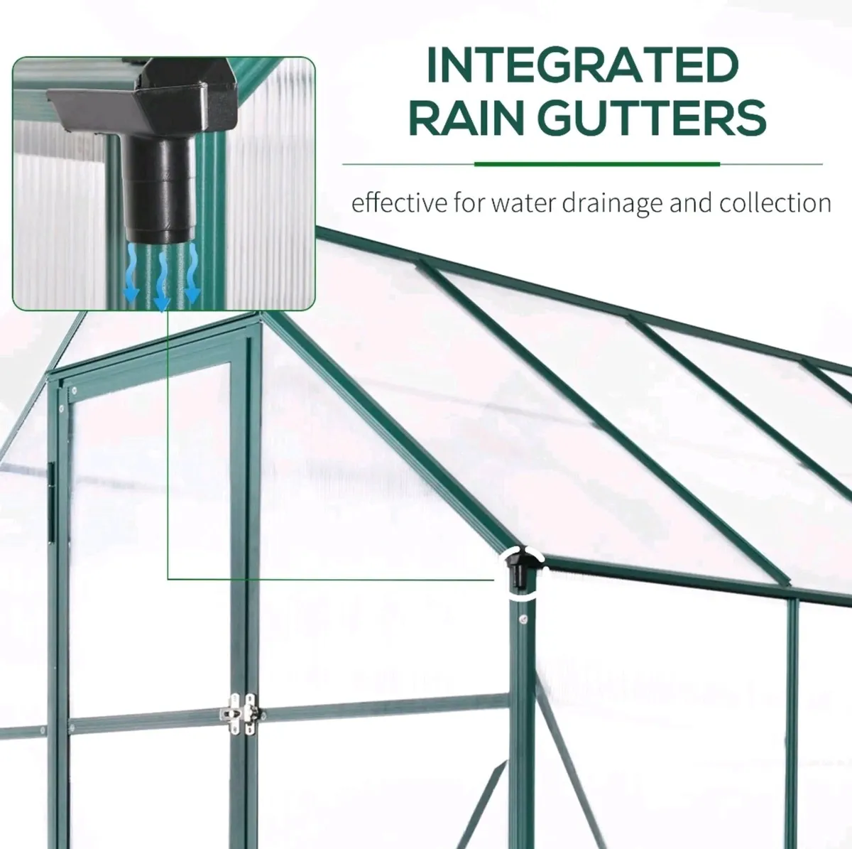 New Garden Walk-in Polycarbonate
Greenhouse 6x8ft - Image 2