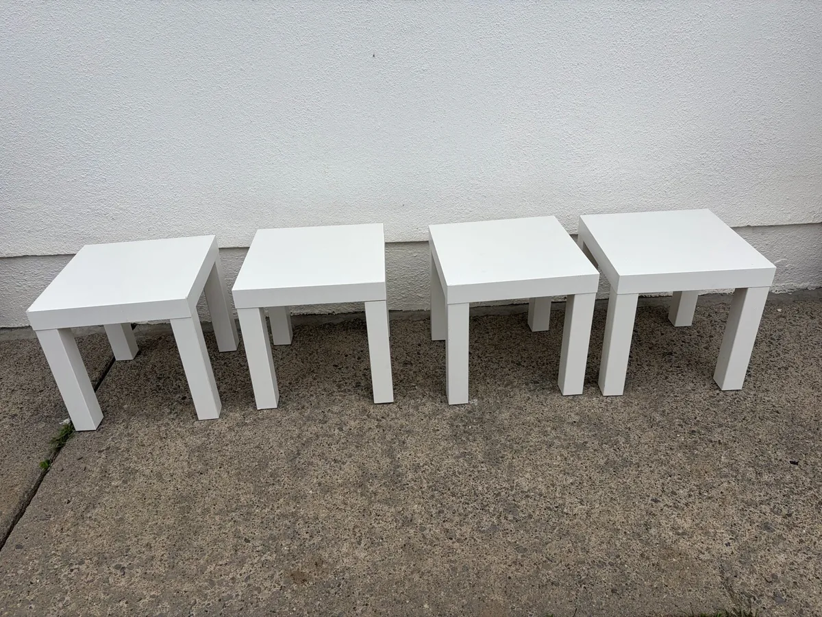 4 x white ikea lack tables €20 - Image 1