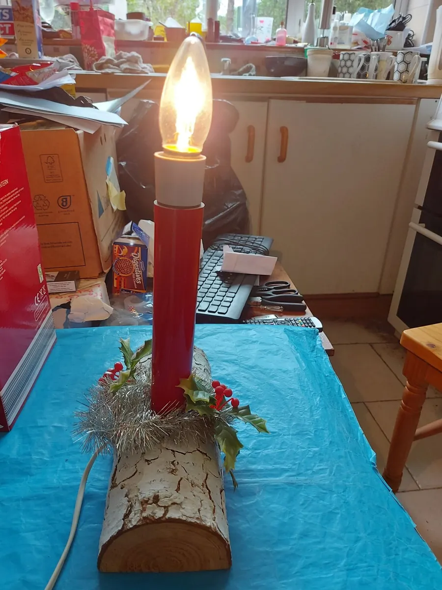 CHRISTMAS LOG CANDLE with BULB - Image 2