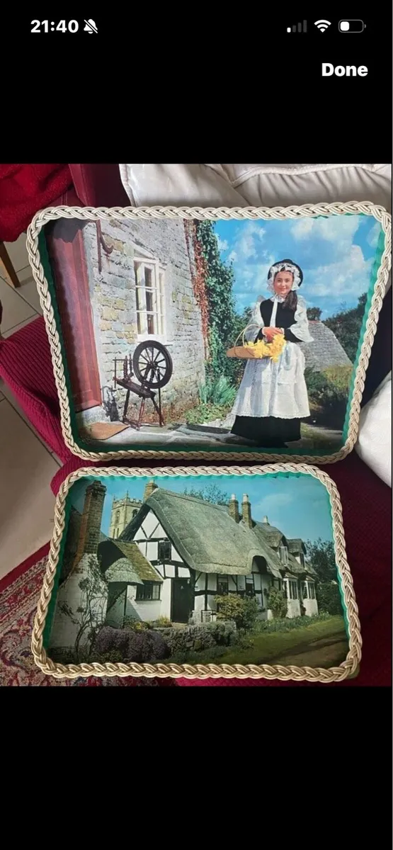 Vintage Handcrafted Tray Set - Image 1