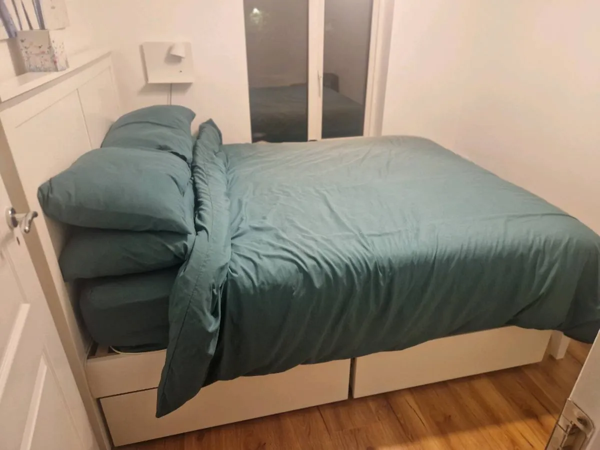 King Bed and Mattress - Image 1
