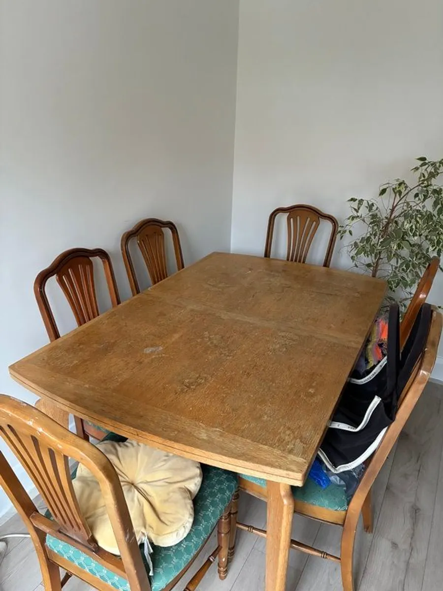 Solid Wooden Table ( 6 chairs) - Image 1