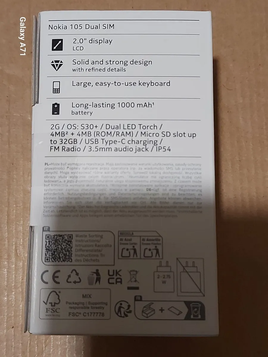 NEW AND SEALED Nokia 105 Dual Sim Mobile - Image 2