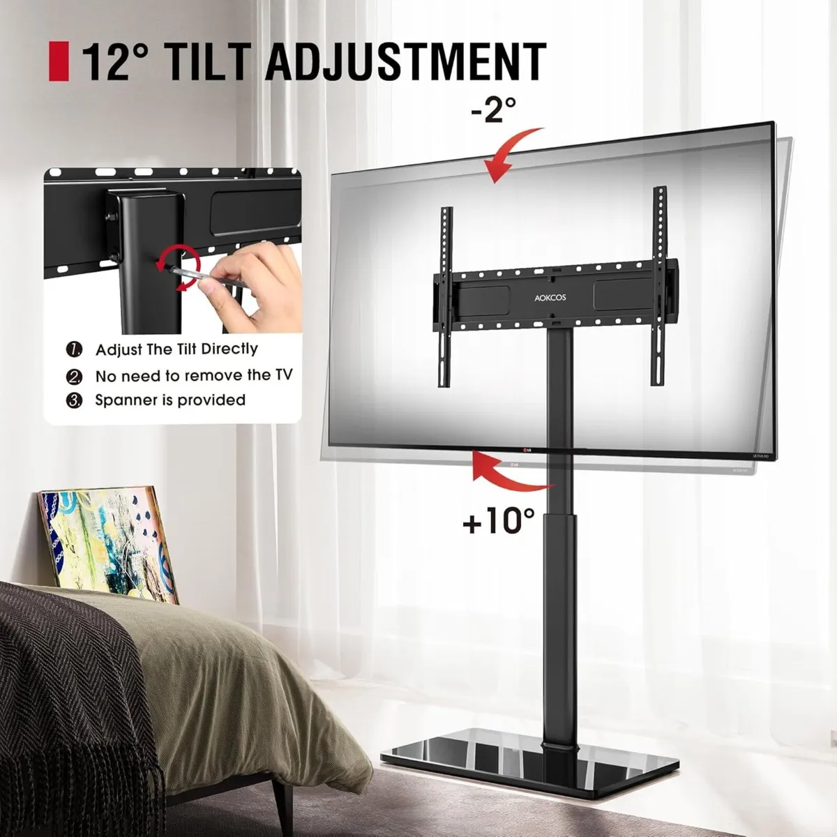 TV Floor Stand Tall for 43 to 75 - Image 3