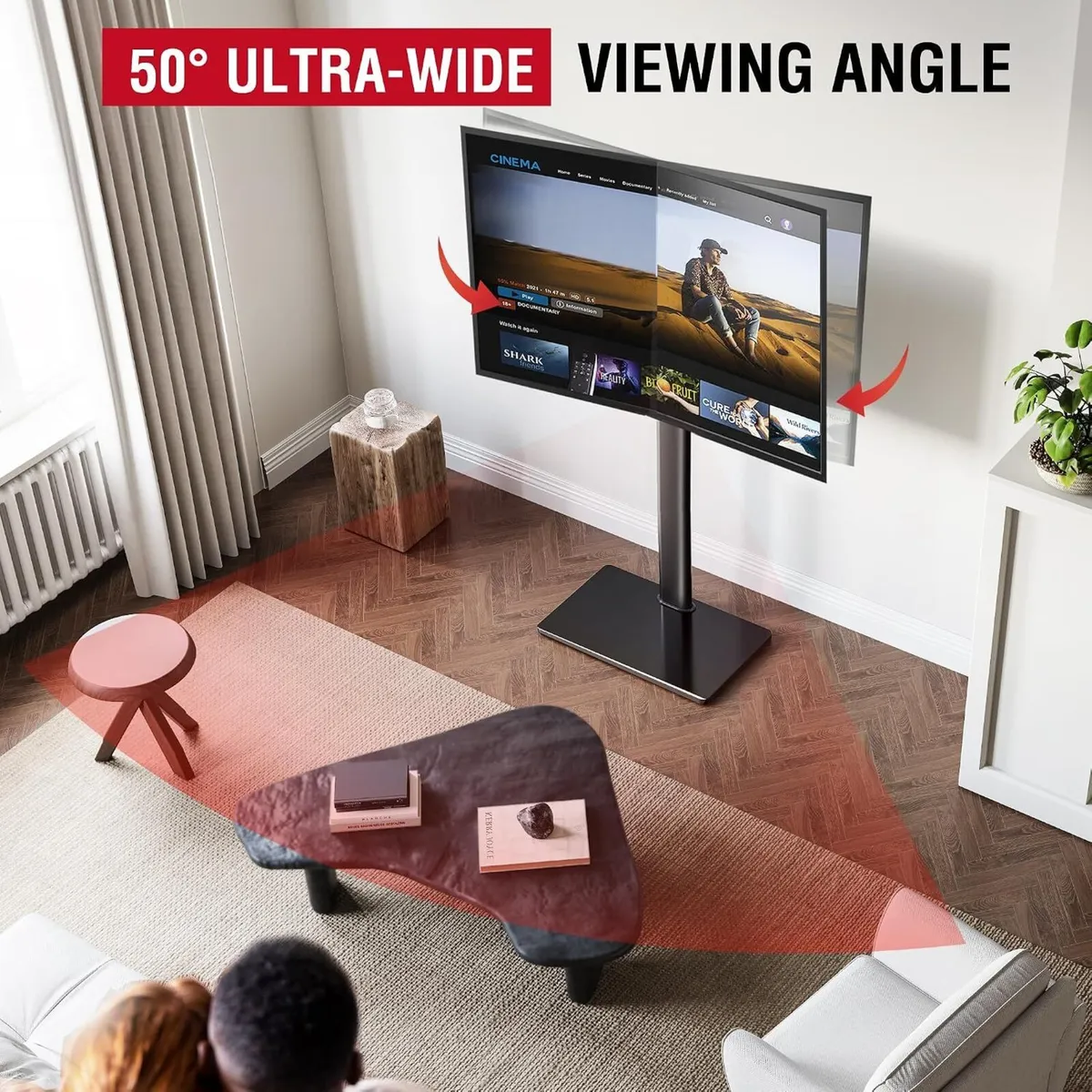 TV Floor Stand Tall for 43 to 75 - Image 4