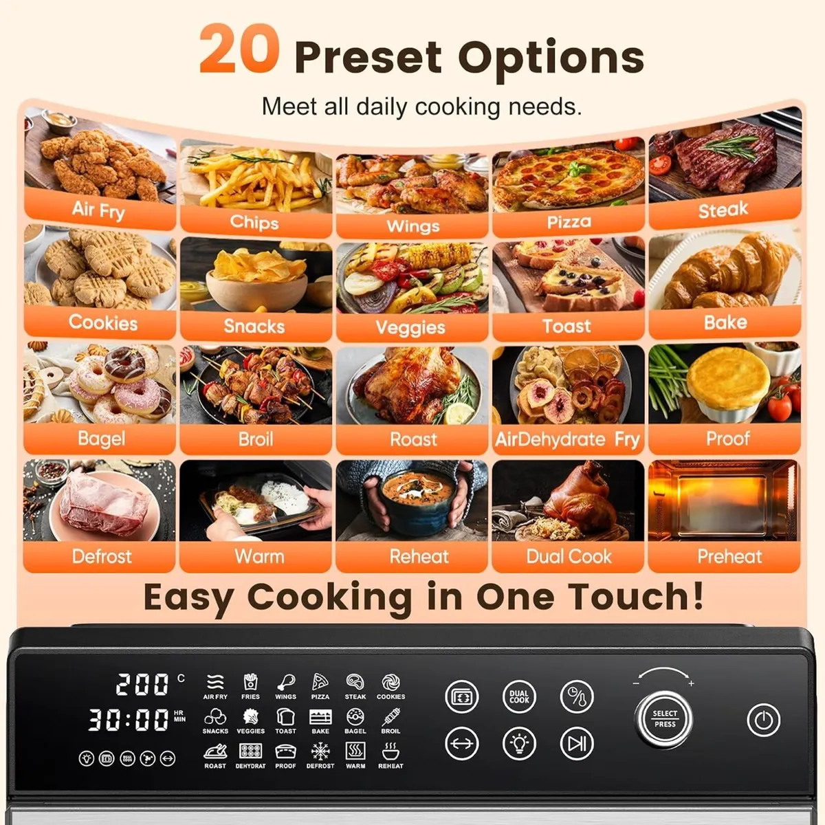 30L Air Fryer Oven with Rotisserie 1800W 18 - Image 3