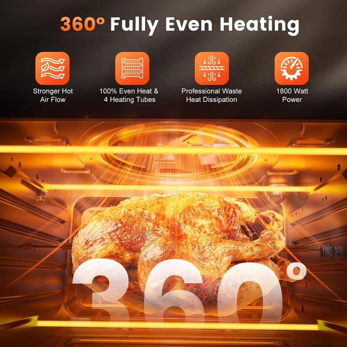 30L Air Fryer Oven with Rotisserie 1800W 18 - Image 4