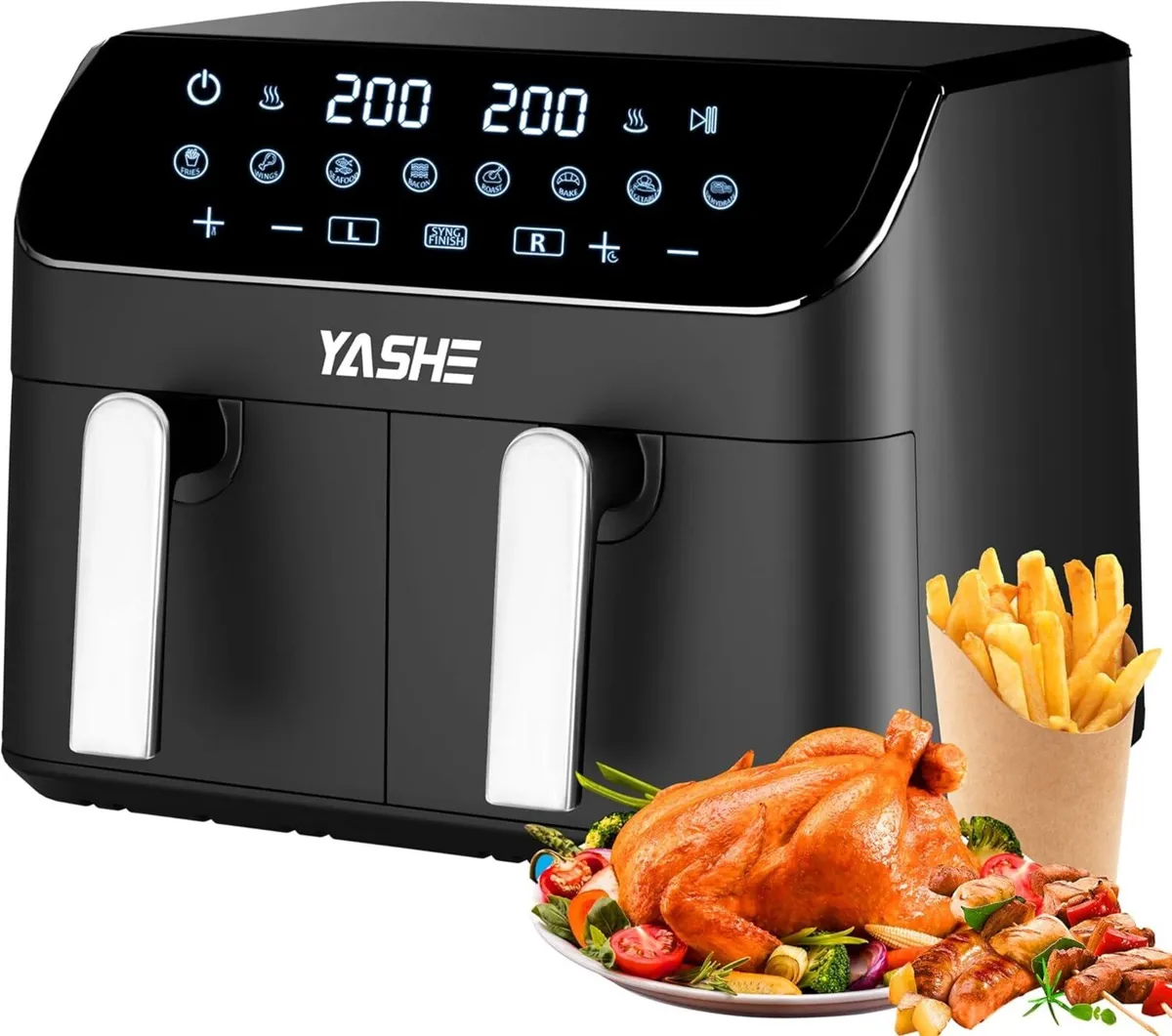 9L Dual Air Fryer with 2 Independent 4.5L - Image 1