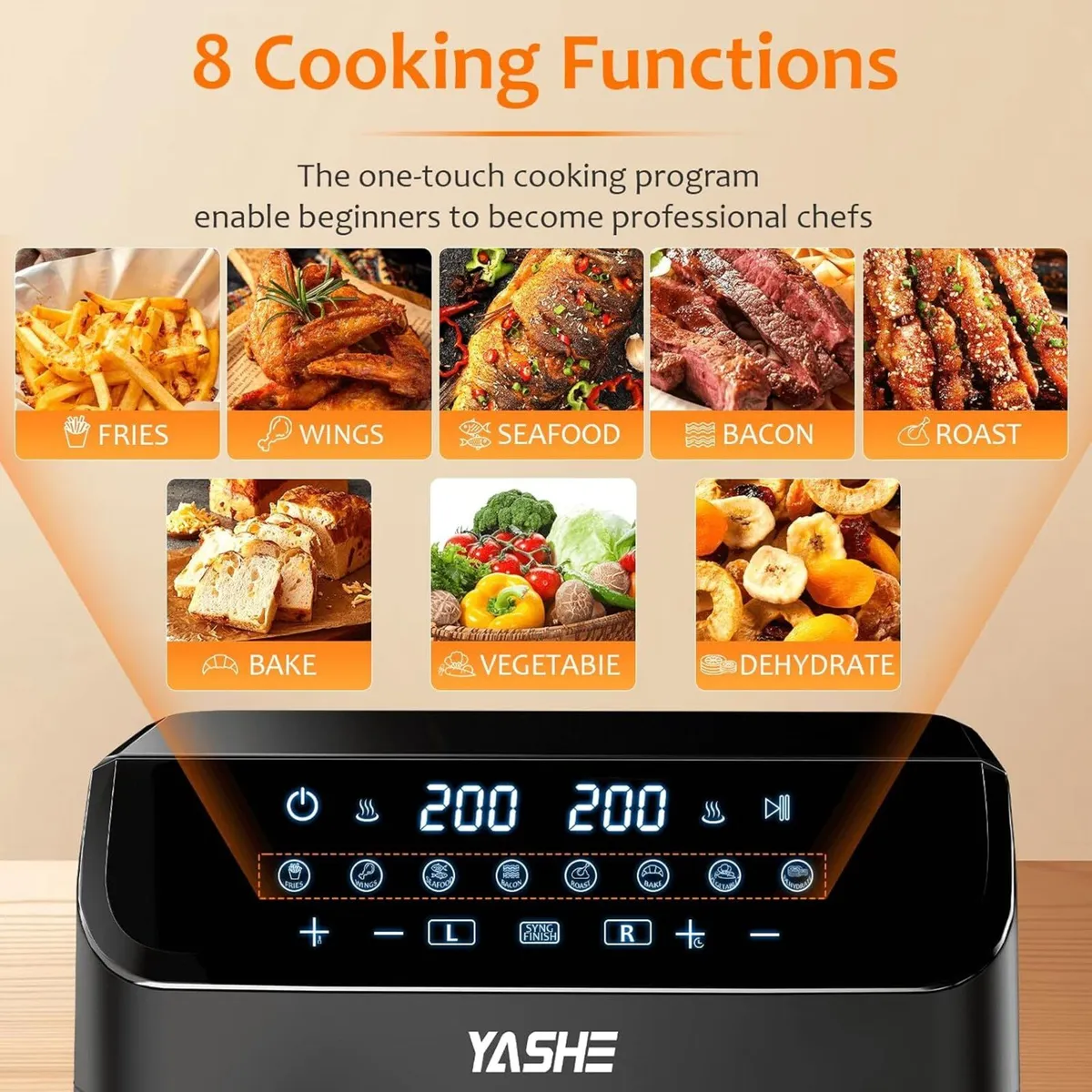 9L Dual Air Fryer with 2 Independent 4.5L - Image 3