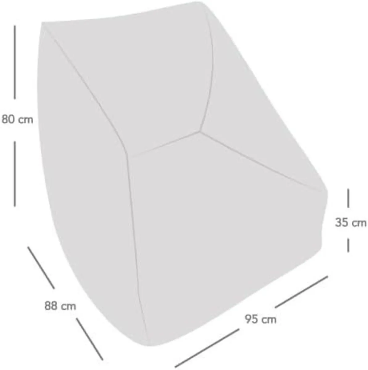 Rucomfy Adult Large Armchair Beanbag Soft - Image 3