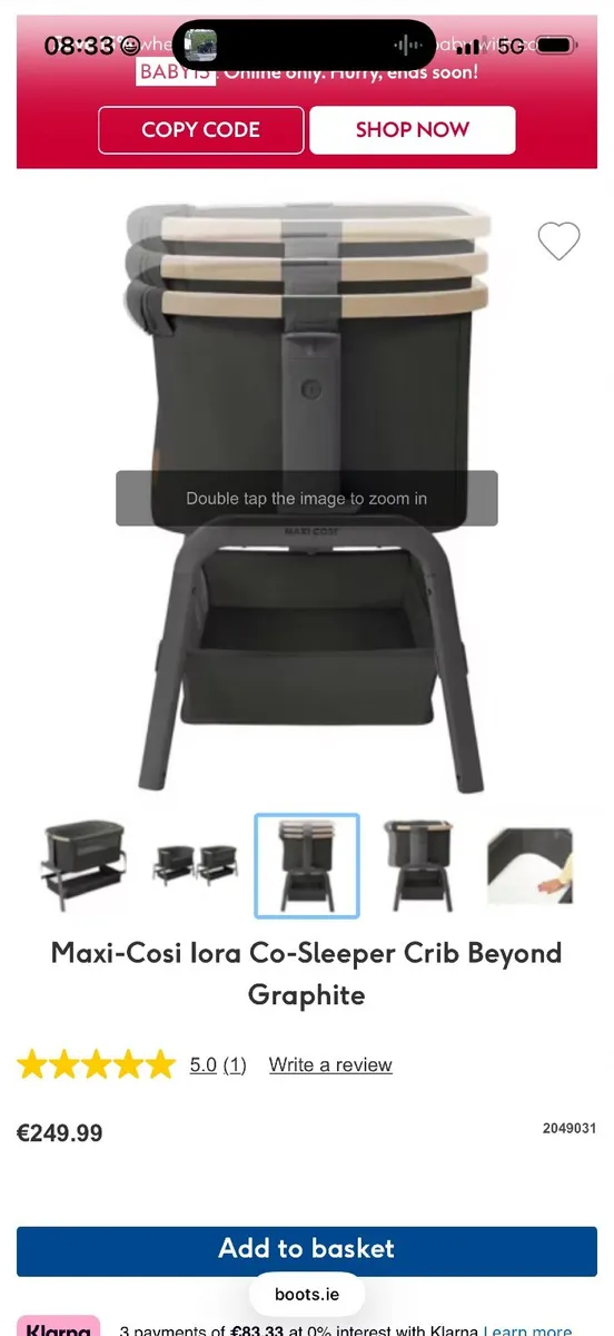Maxi-Cosi lora Bedside Crib - Beyond Graphite - Image 2