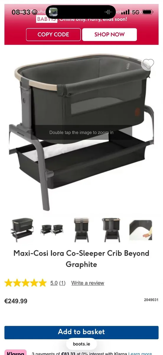 Maxi-Cosi lora Bedside Crib - Beyond Graphite - Image 3