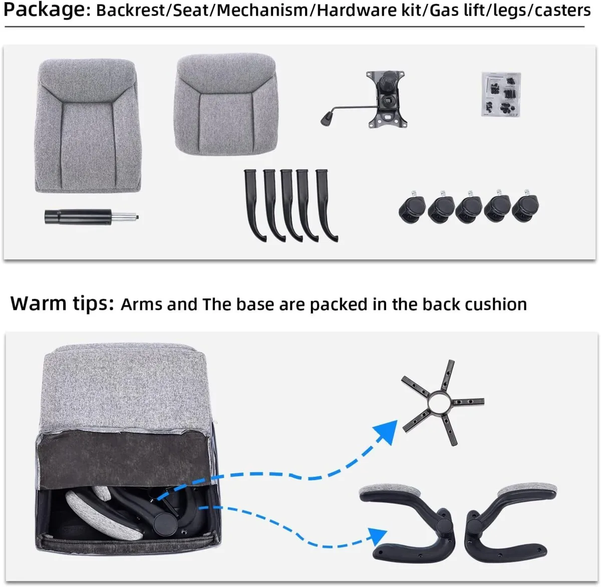 Office Chairs for Home Ergonomic Fabric Desk Chair - Image 4