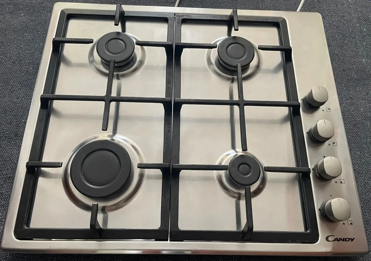 Candy 60cm Stainless Steel Gas Hob - Image 2