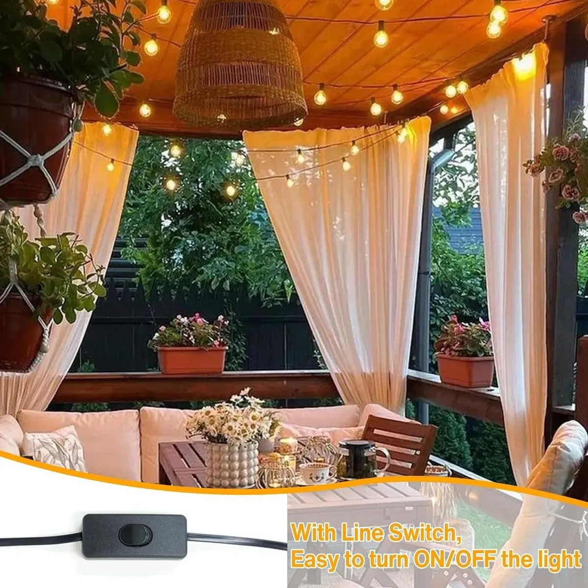 Lights Outdoor Garden String Mains Powered 150FT - Image 2