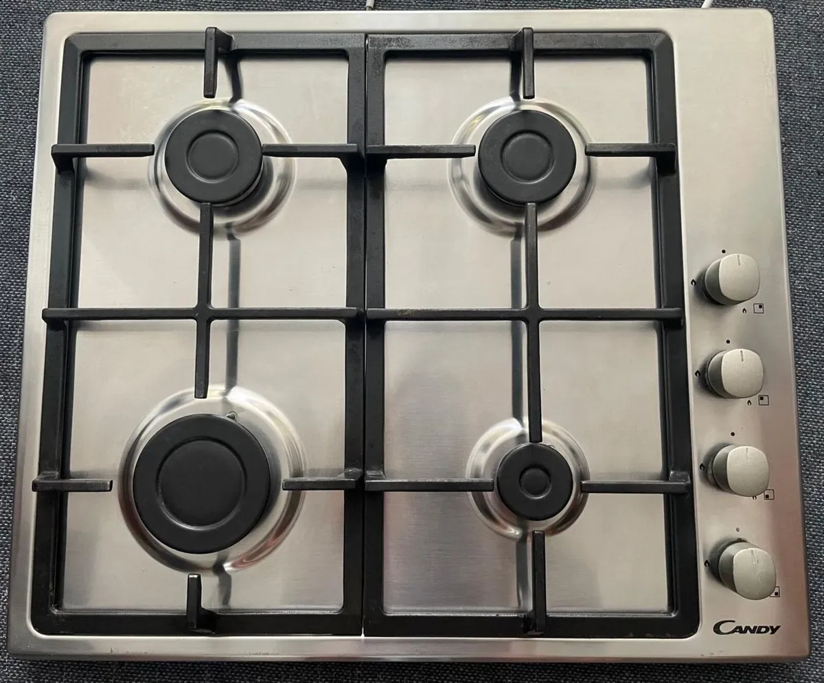 Candy 60cm Stainless Steel Gas Hob - Image 1