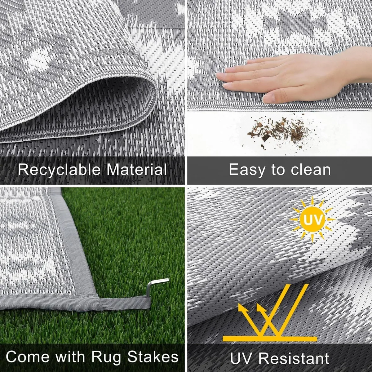 Outdoor Rug for Patio Waterproof 270x360CM - Image 3