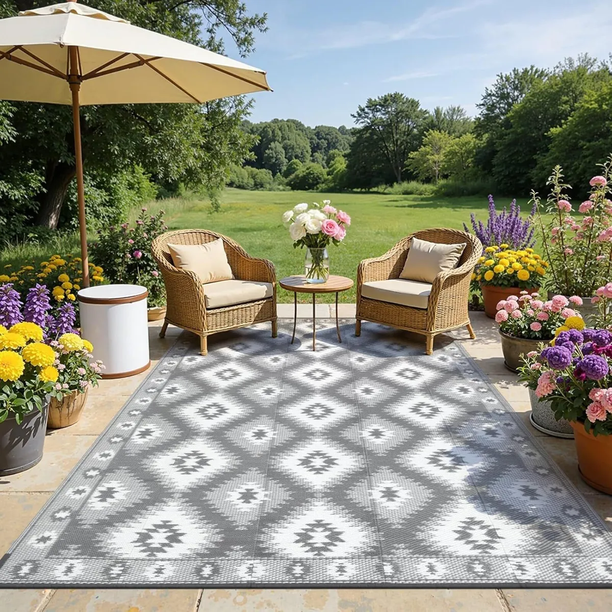 Outdoor Rug for Patio Waterproof 270x360CM - Image 1