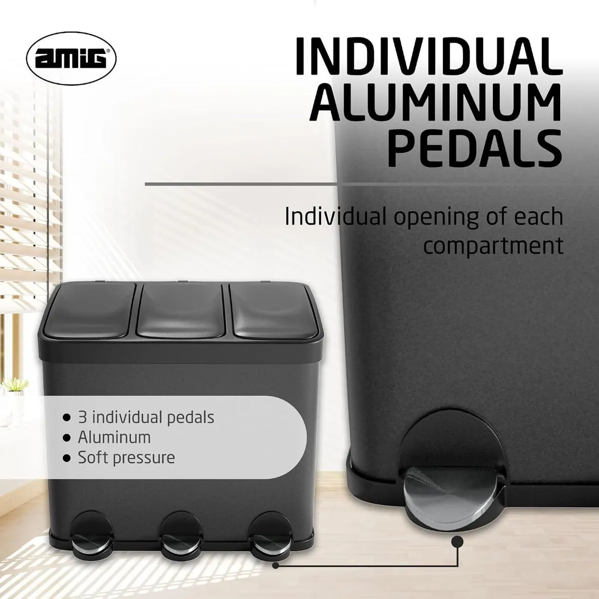 Triple Pedal Bin 45 Litres Mod - Image 4