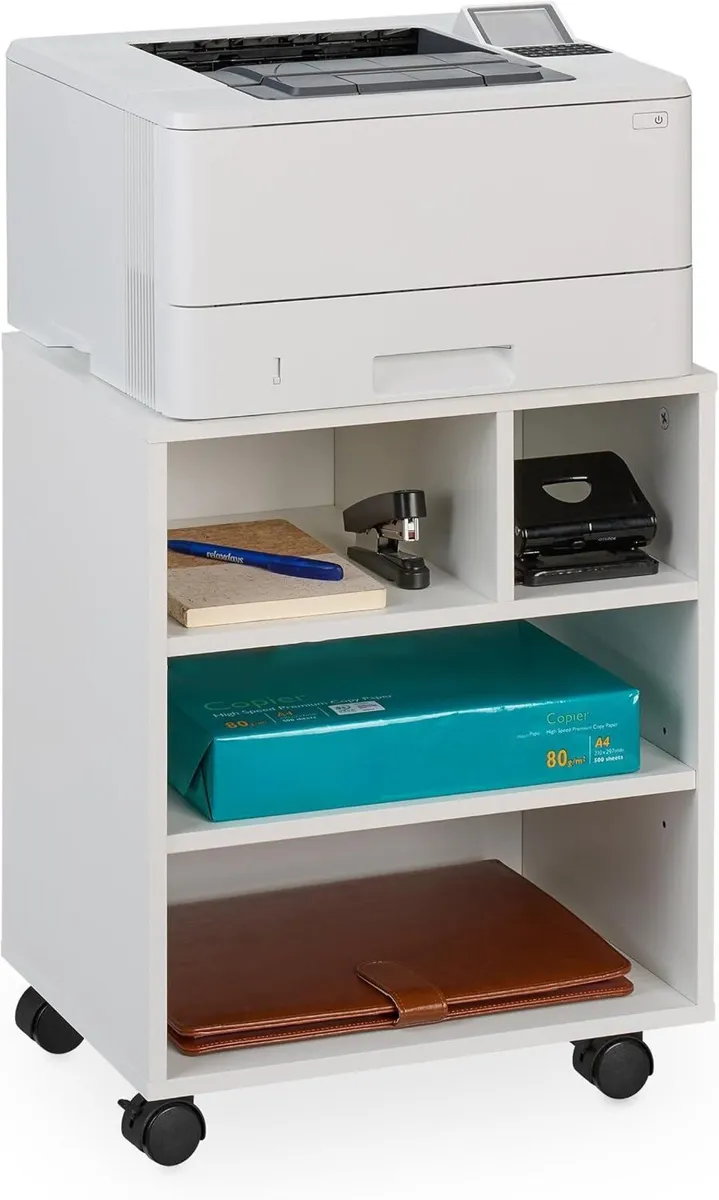 Mobile Filing Cabinet 4 Compartments Office - Image 1