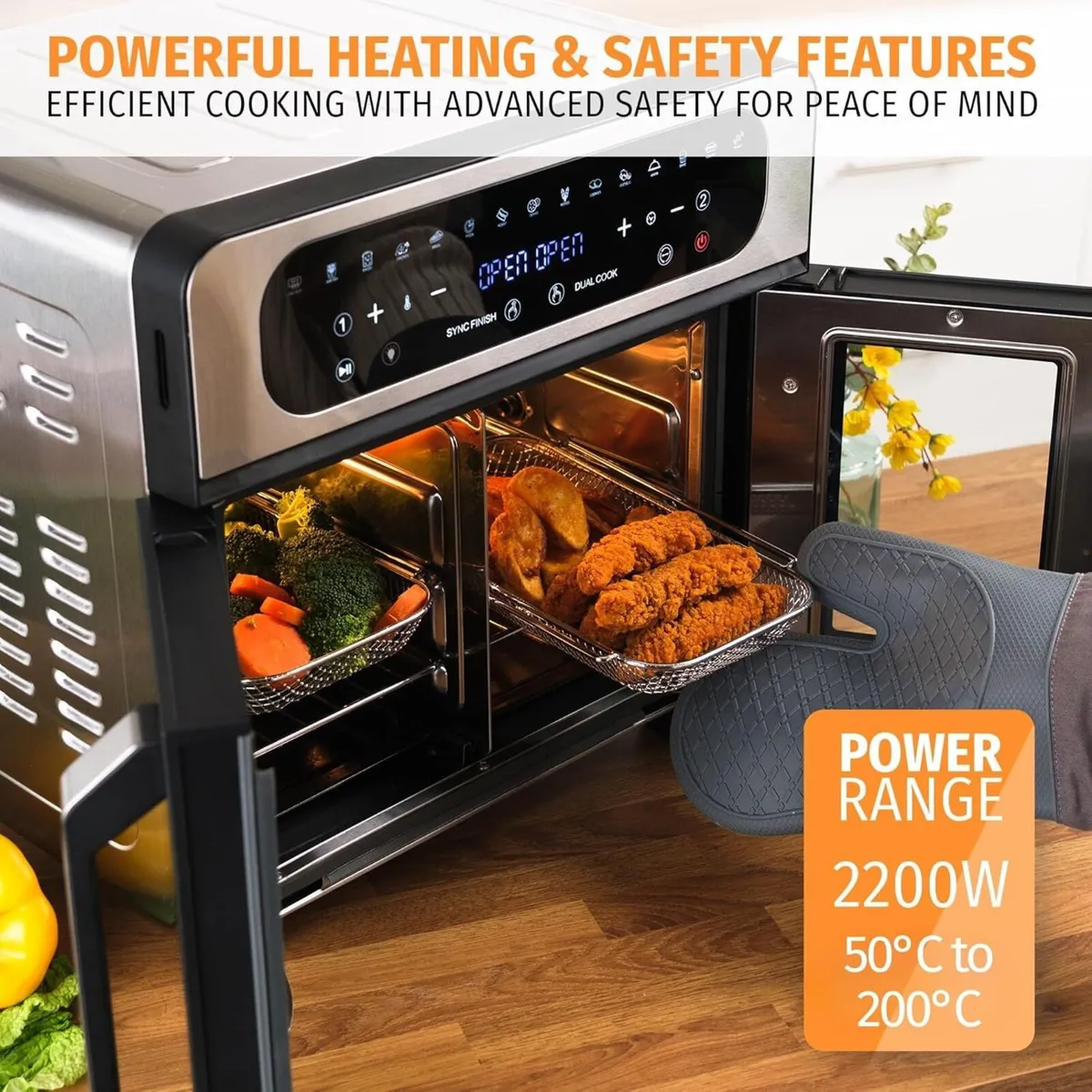 20L Air Fryer Oven with Dual French Glass - Image 2