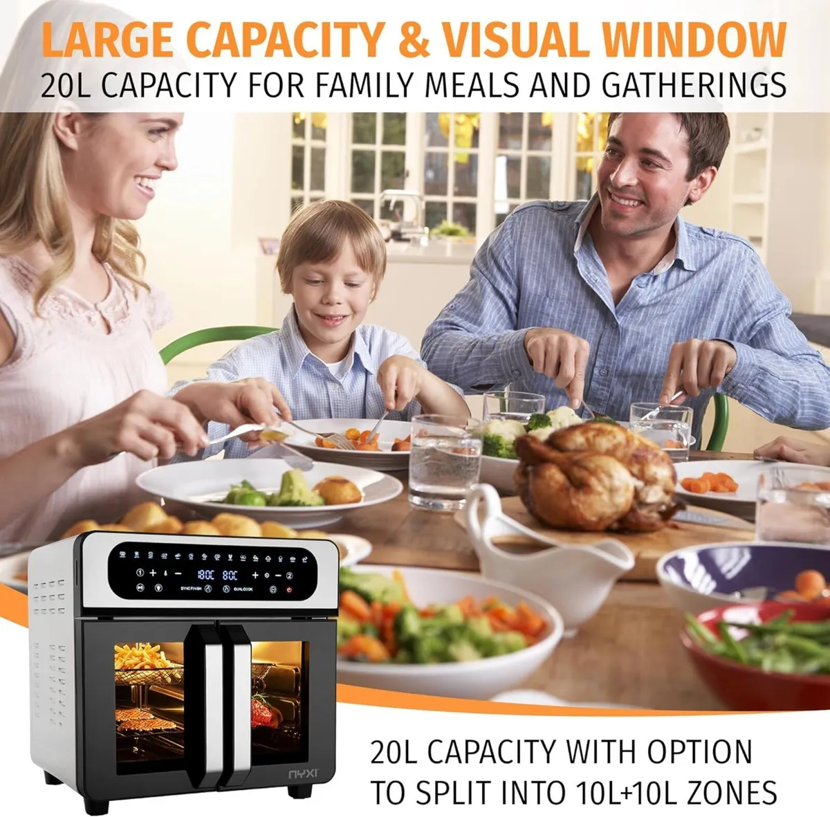 20L Air Fryer Oven with Dual French Glass - Image 4