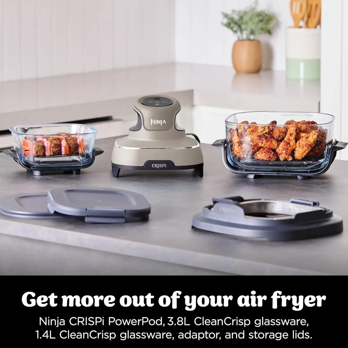 Crispi Portable Air Fryer 3.8L 4-In-1 Stone - Image 2