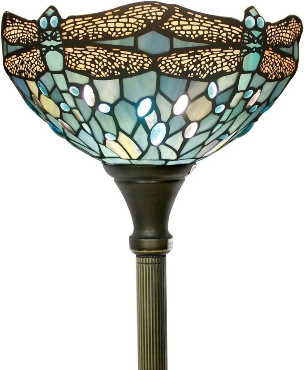 Tiffany Floor Lamp Sea Stained Glass Dragonfly - Image 1