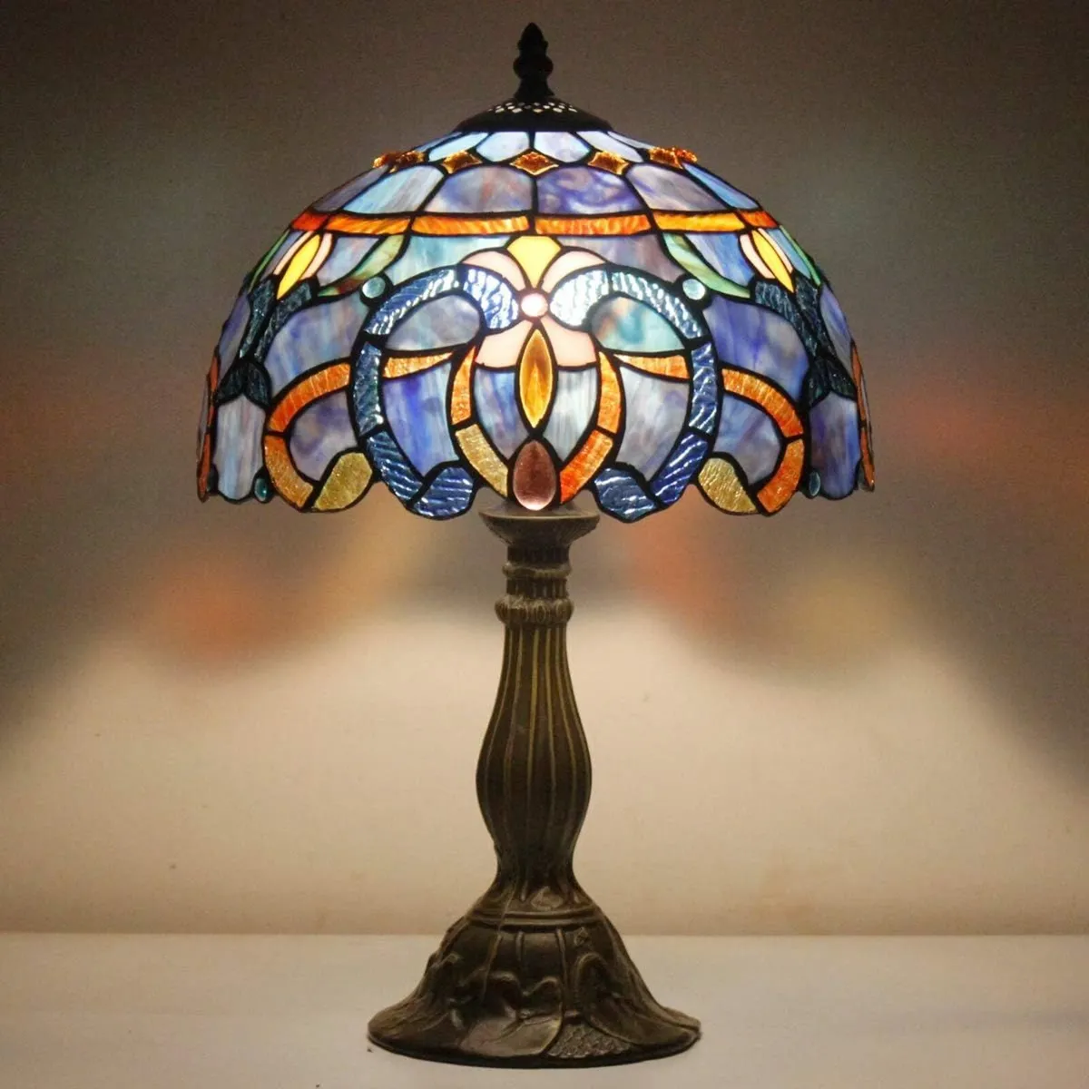 Tiffany Lamp Stained Glass Table 12x12x18 Inches - Image 2